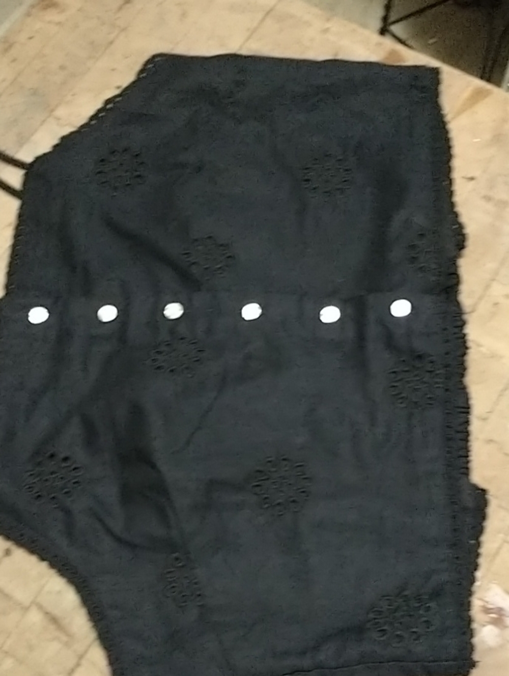NWT Joie Black Eyelet Button Halter Top Thin Adjustable Straps Sz XL